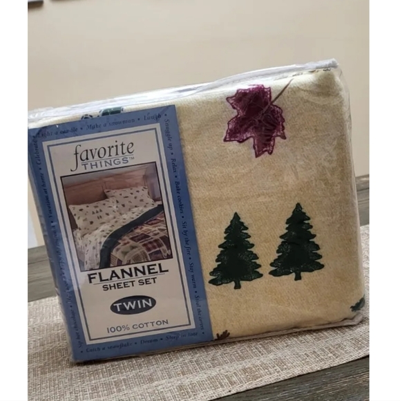 Flannel sheets set size twin, Wood Lands 100% cotton New - Picture 2 of 6
